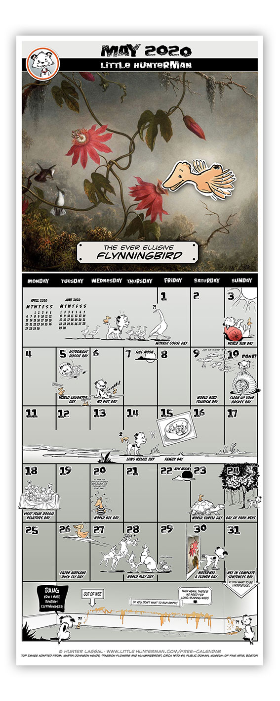 Little Hunterman Monthly Calendar Pages
