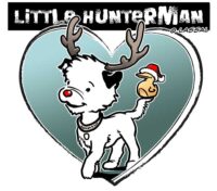 Merry Christmas – Little Hunterman, the red nosed terrier with his sleeping Santa Flynn